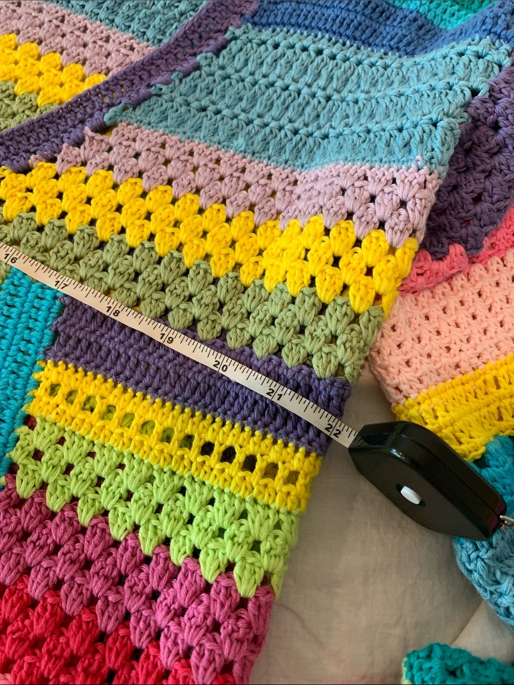 Made in italy 100%Cotton Granny square rainbow 🌈🦋🌺patchwork Cardigan Sweater - Picture 15 of 17